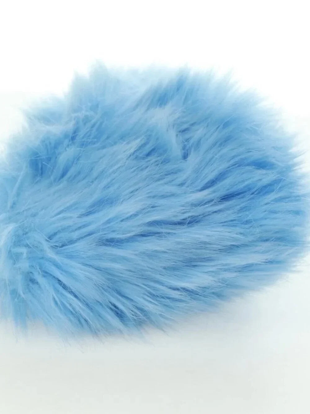 PRADA Clutch Bag Fur Silver Light Blue Auth